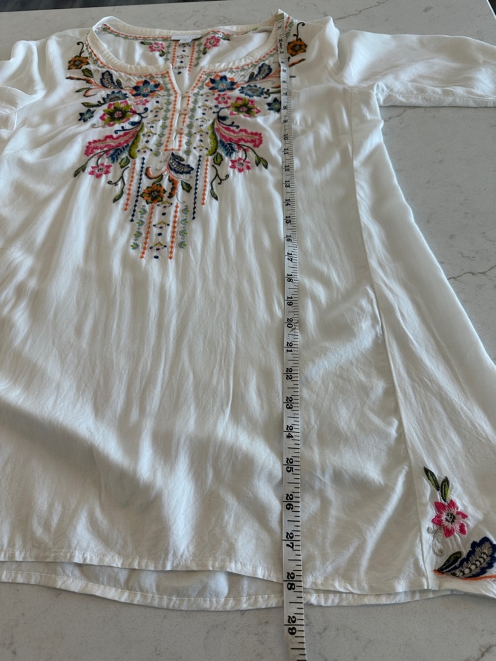 J. Jill Cream Tunic with Bright Floral Embroidery - Picture 10 of 10